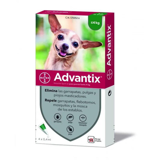 ADVANTIX 0-4 KG PERRO 4 PIP.